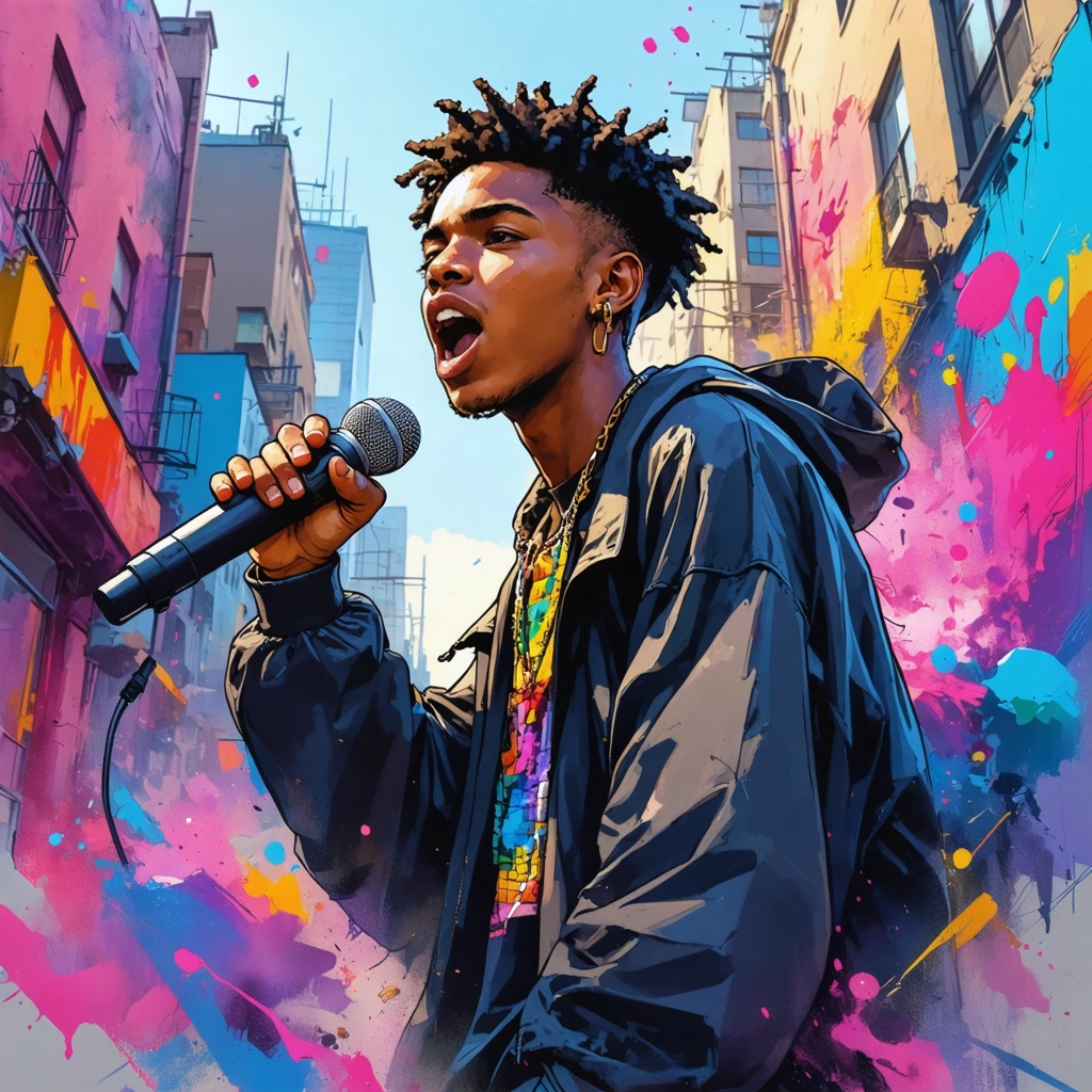 d4vd performing in a vibrant urban landscape