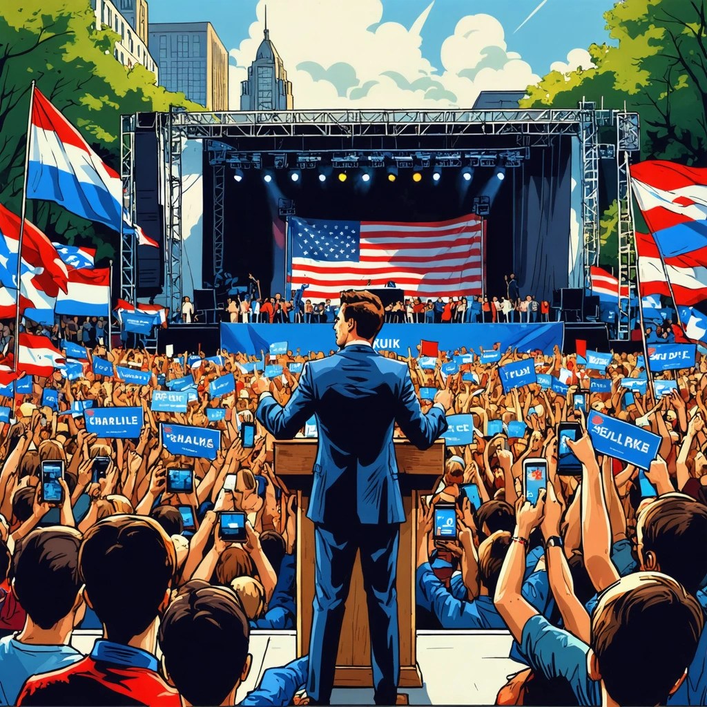 Charlie Kirk at a political rally