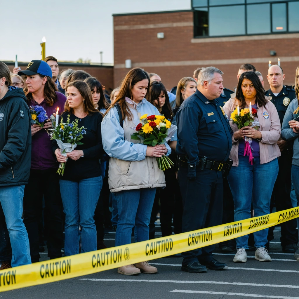 Community members gather in remembrance after the Colorado school shooting