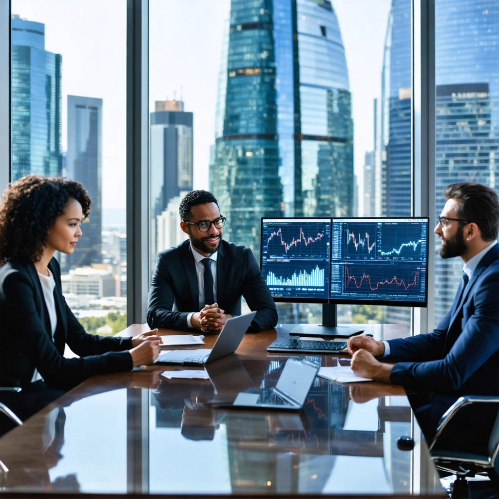 Professionals discussing Oracle Stock