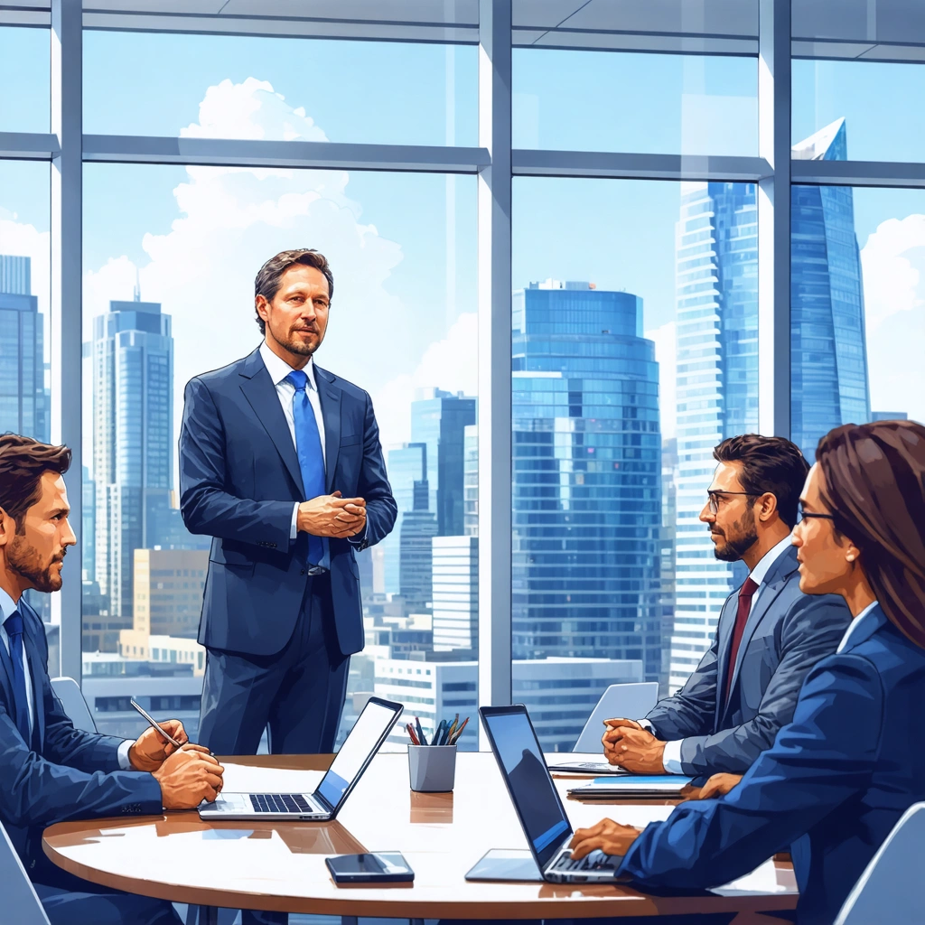 Larry Ellison in a modern office setting